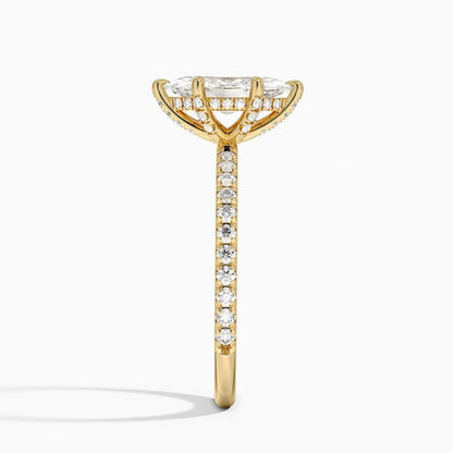 Hidden Halo 1 CT Marquise Cut Lab Grown Diamond Engagement Ring - view 7