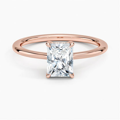 Hidden Halo 1 CT Radiant Cut Lab Grown Diamond Engagement Ring - view 4