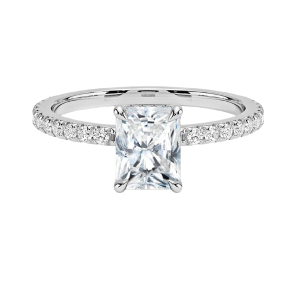 Hidden Halo 1 CT Radiant Cut Lab Grown Diamond Engagement Ring - view 1
