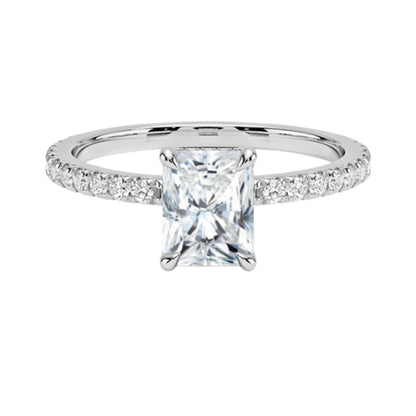 Hidden Halo 1 CT Radiant Cut Lab Grown Diamond Engagement Ring - view 1