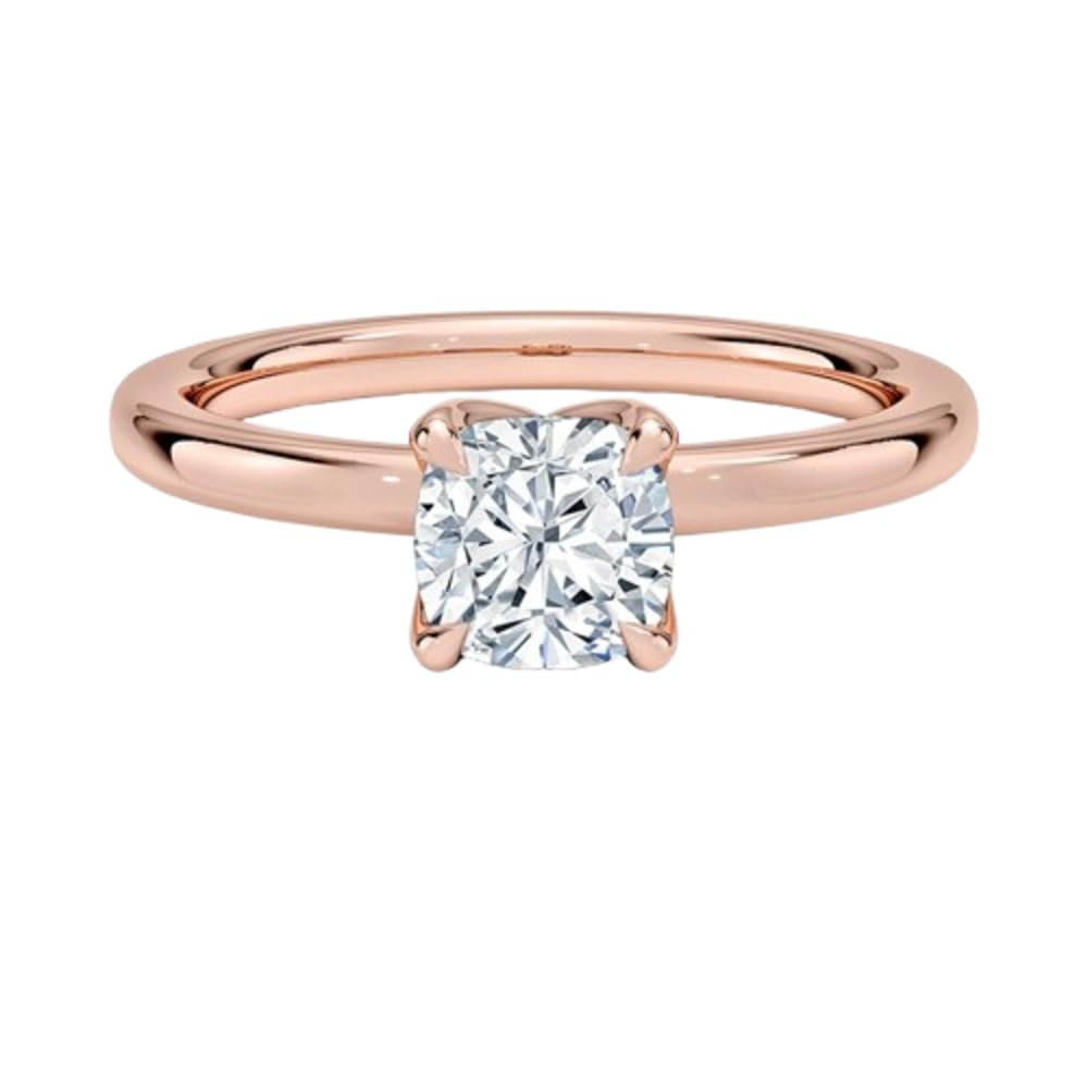 Solitaire 1 CT Cushion Cut Lab Grown Diamond Ring - view 6