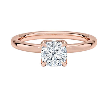 Solitaire 1 CT Cushion Cut Lab Grown Diamond Ring - view 6