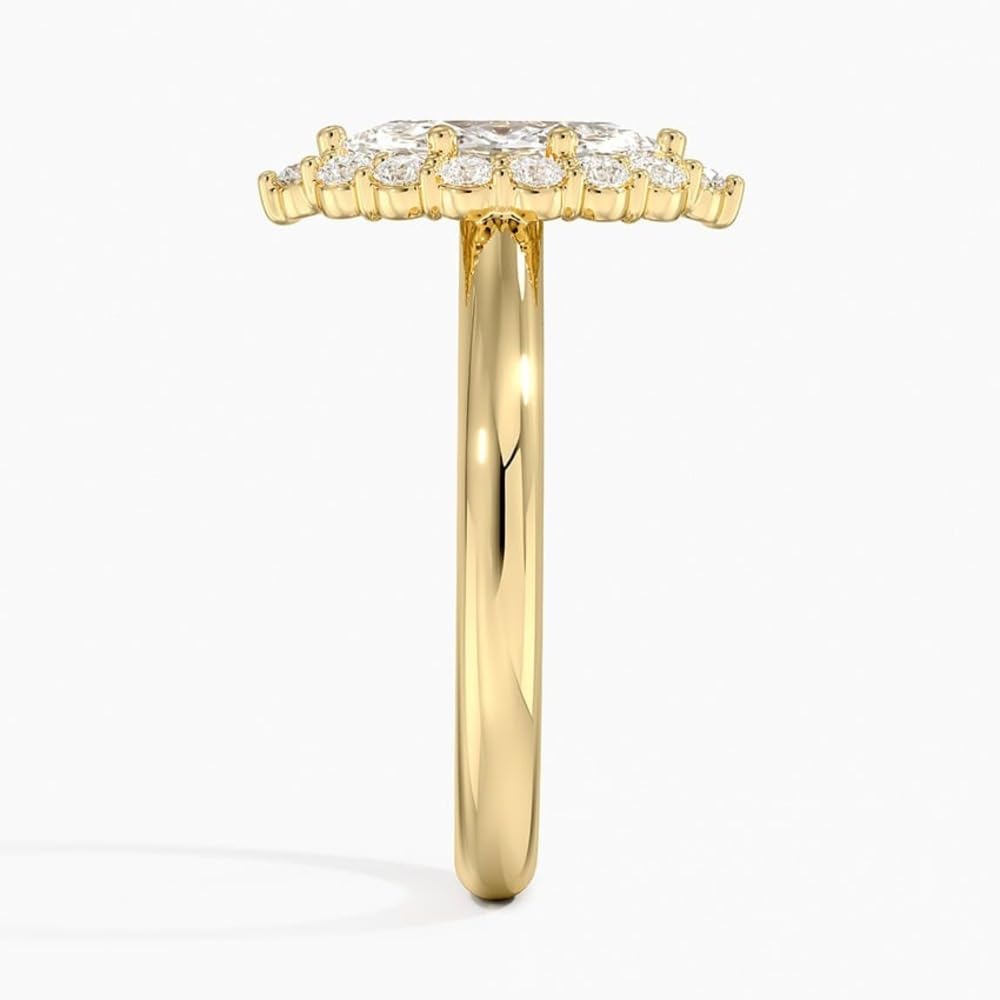1 CT Marquise Cut Lab Grown Diamond Engagement Ring - view 4