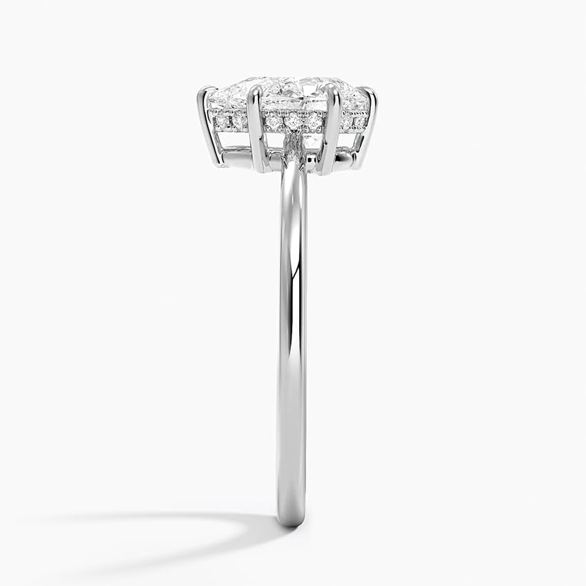 Hidden Halo 1 CT Pear Cut Lab Grown Diamond Engagement Ring - view 3
