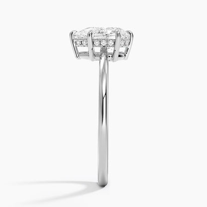 Hidden Halo 1 CT Pear Cut Lab Grown Diamond Engagement Ring - view 3
