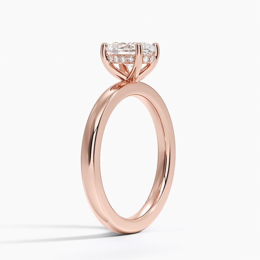 Hidden Halo 1 CT Oval Cut Lab Grown Diamond Engagement Ring - view 5