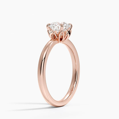 1 CT Round Cut Lab Grown Diamond Engagement Ring - view 7