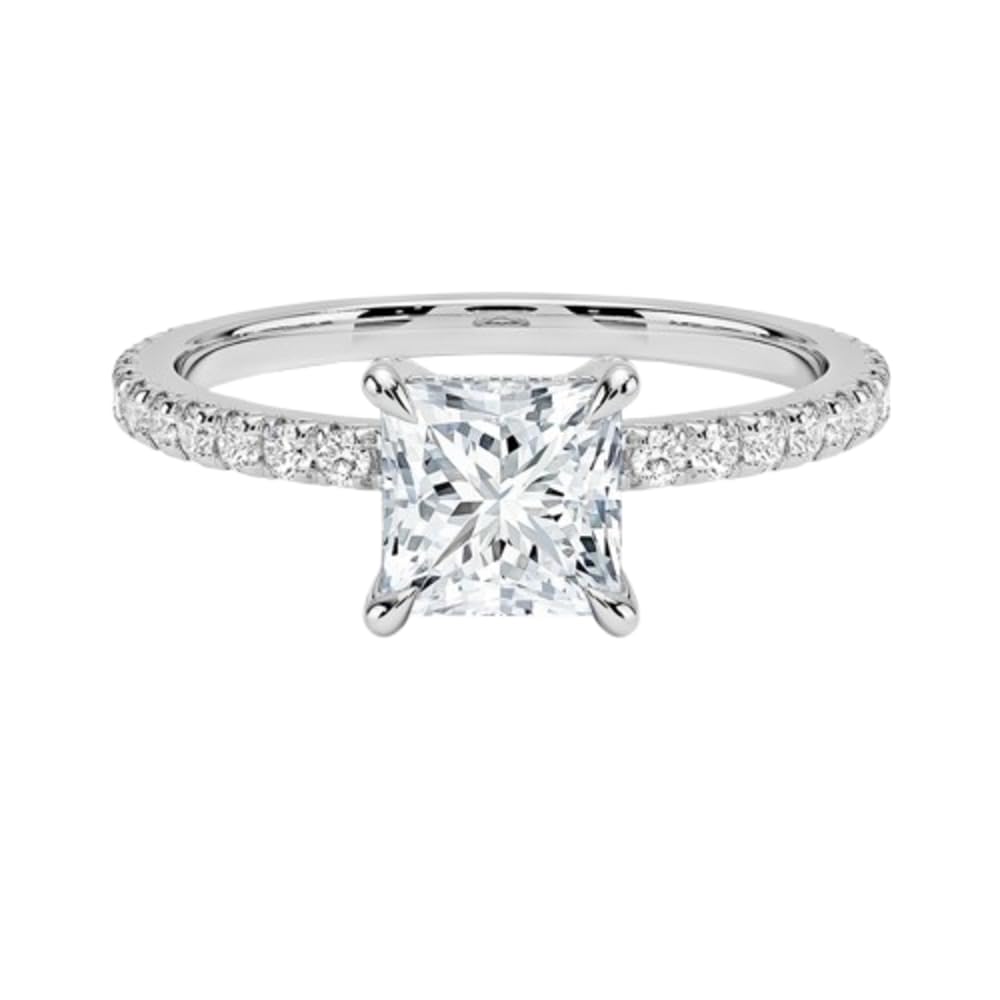 Hidden Halo 1 CT Princess Cut Lab Grown Diamond Engagement Ring - view 1