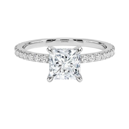 Hidden Halo 1 CT Princess Cut Lab Grown Diamond Engagement Ring - view 1