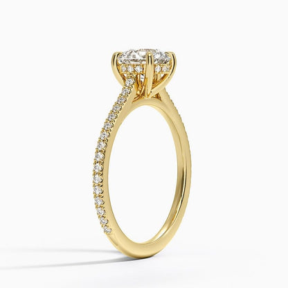 Hidden Halo 1 CT Round Cut Lab Grown Diamond Engagement Ring - view 5