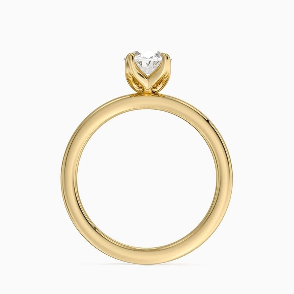 Solitaire 1 CT Oval Cut Lab Grown Diamond Ring - view 3