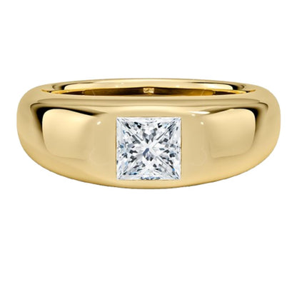 Solitaire 1 CT Princess Cut Lab Grown Diamond Bezel Engagement Ring - view 5