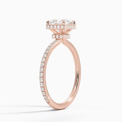 Hidden Halo 1 CT Princess Cut Lab Grown Diamond Ring - view 2