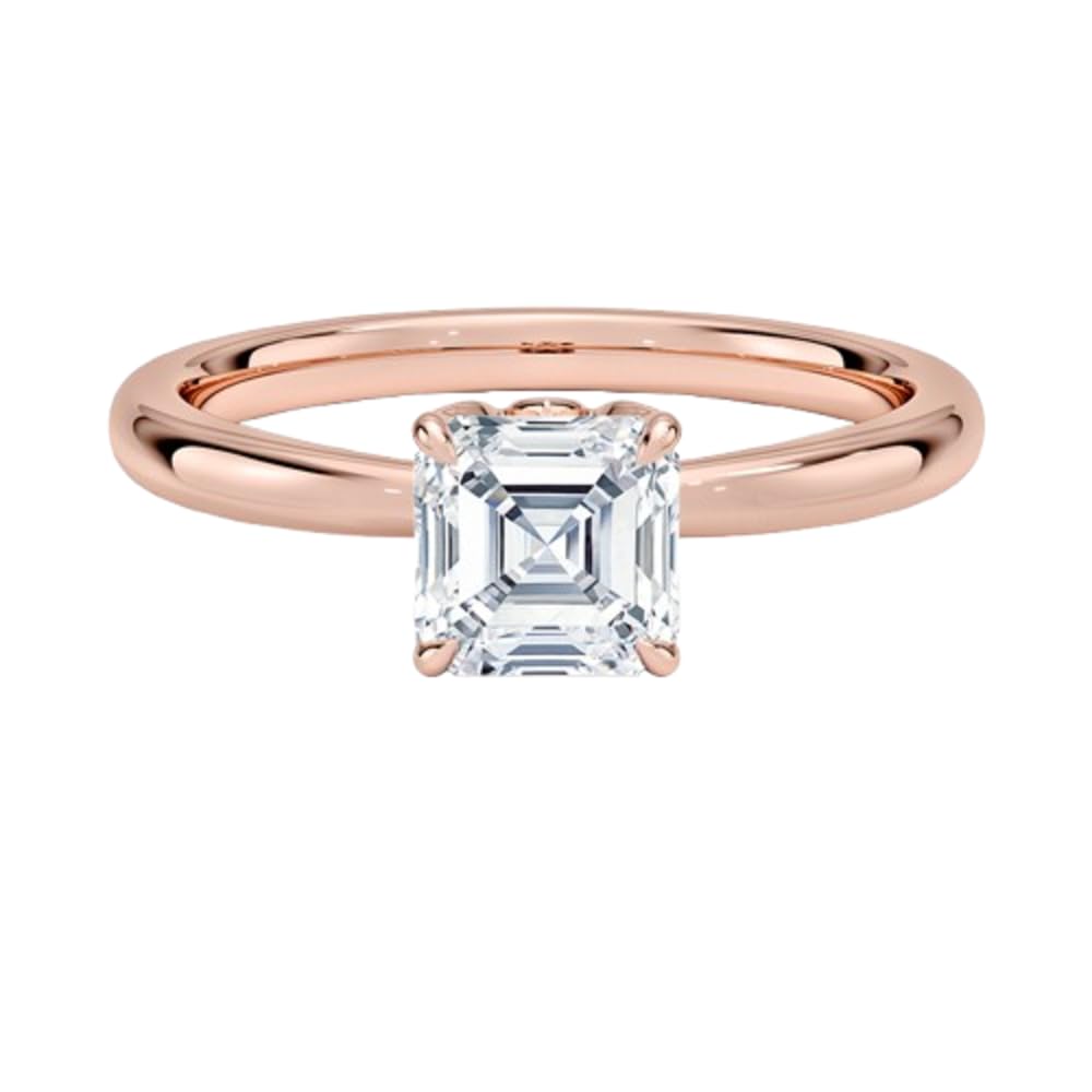 1 CT Asscher Cut Lab Grown Diamond Engagement Ring - view 4