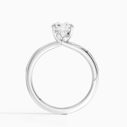 1 CT Round Cut Lab Grown Diamond Engagement Ring - view 5