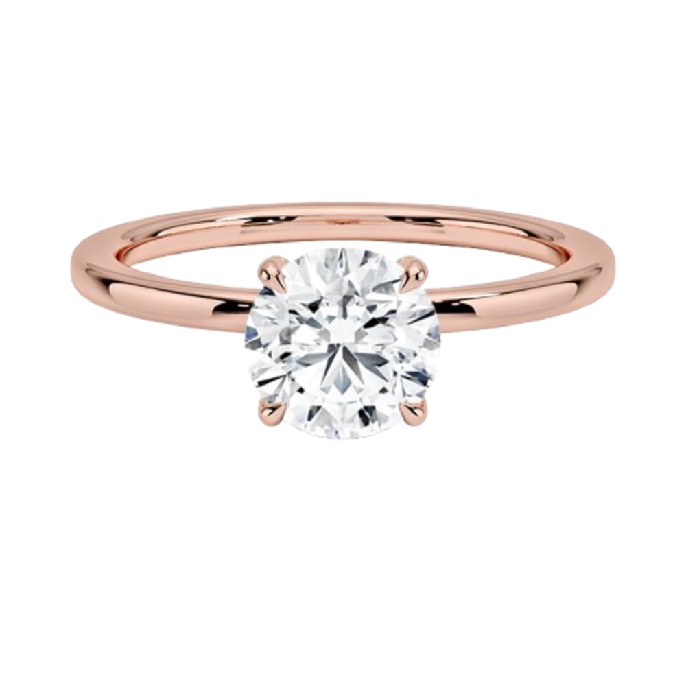 Solitaire 1 CT Round Cut Lab Grown Diamond Hidden Halo Engagement Ring - view 1