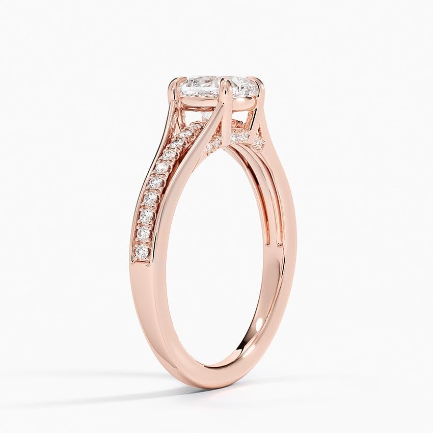 Pave 1 CT Cushion Cut Lab Grown Diamond Engagement Ring - view 2