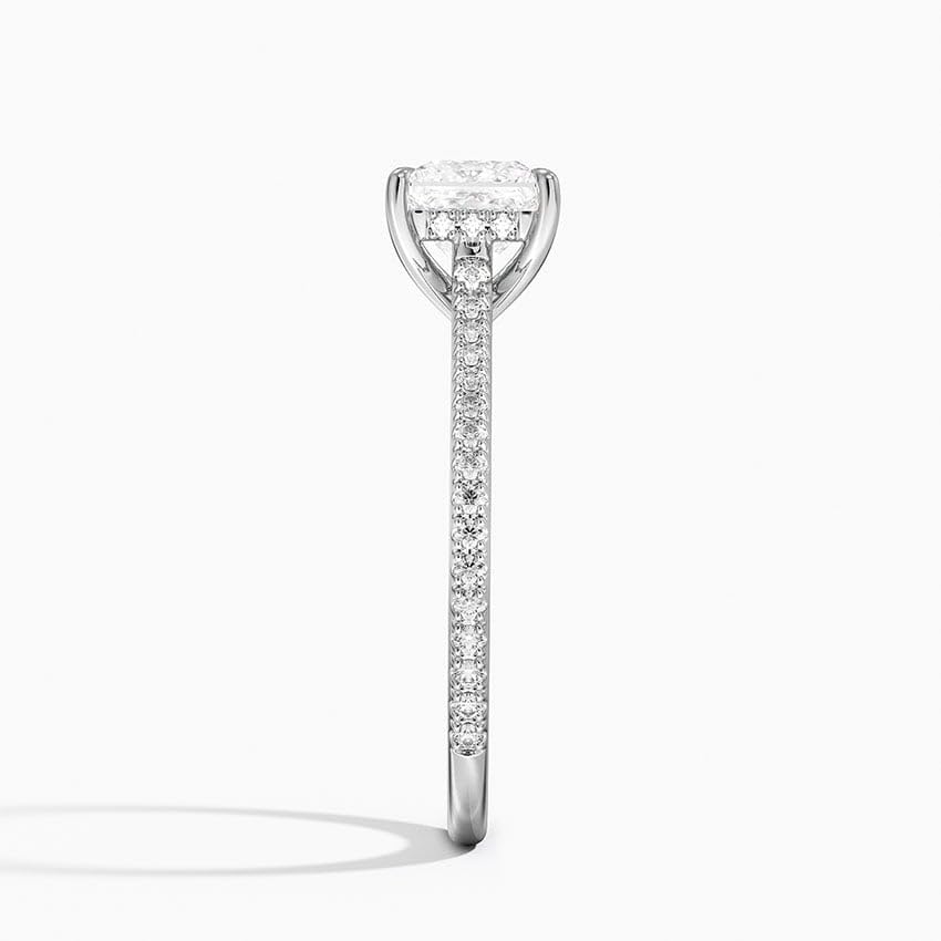 Hidden Halo 1 CT Princess Cut Lab Grown Diamond Engagement Ring - view 3