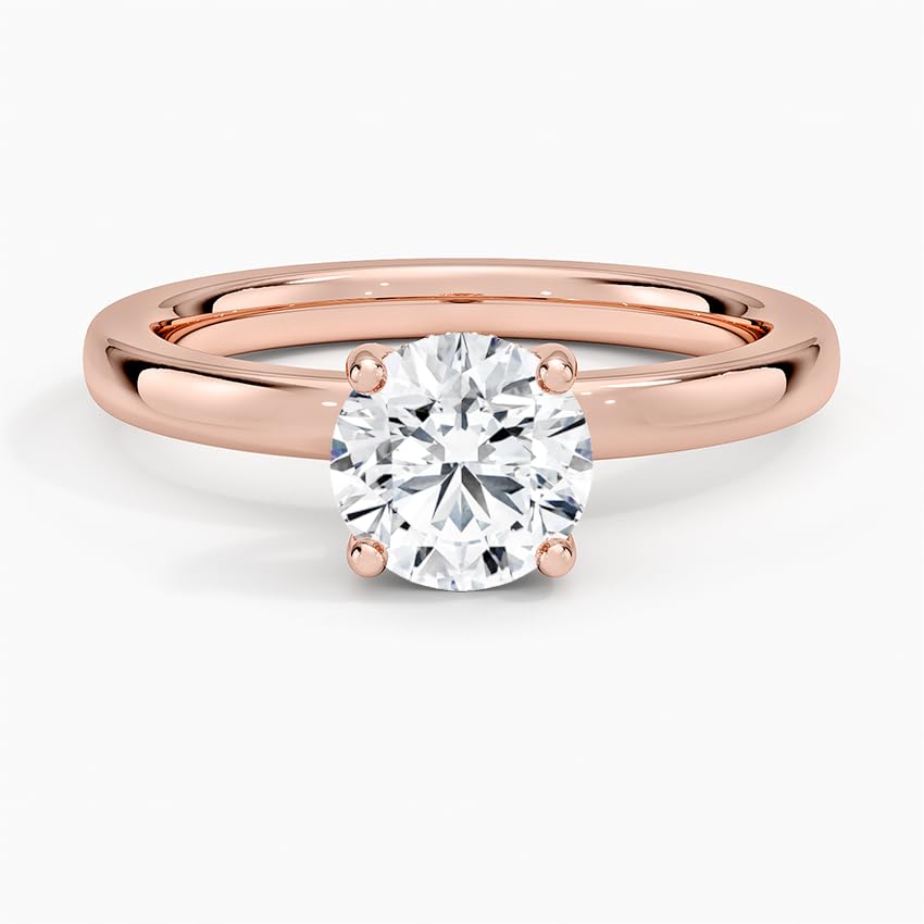 Solitaire 1 CT Round Cut Lab Grown Diamond Engagement Ring - view 4