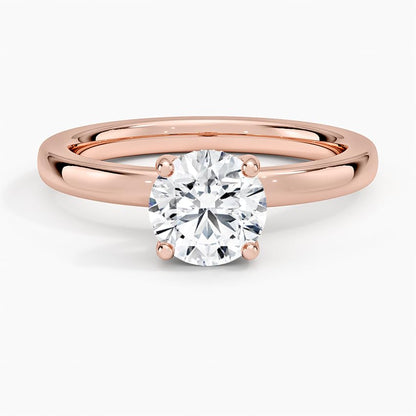 Solitaire 1 CT Round Cut Lab Grown Diamond Engagement Ring - view 4