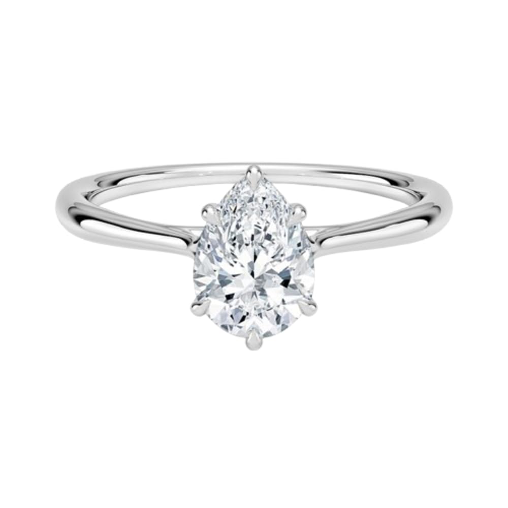 Solitaire 1 CT Pear Cut Lab Grown Diamond Ring - view 6