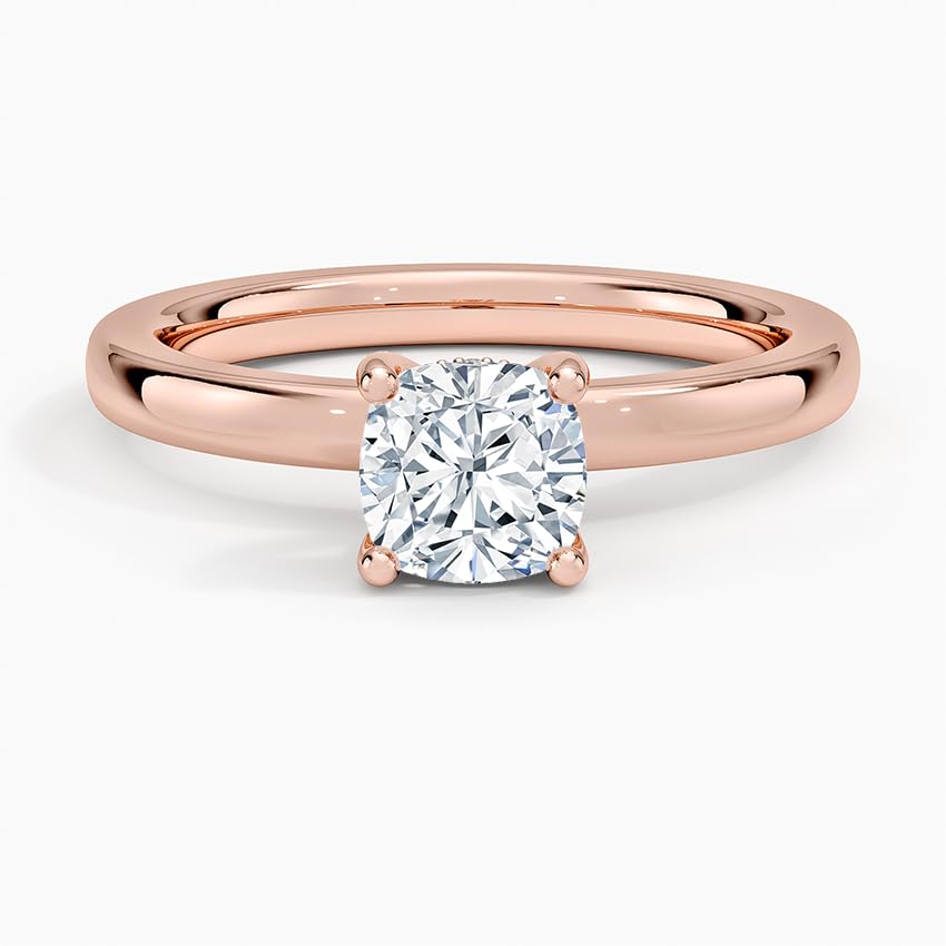 Hidden Halo 1 CT Cushion Cut Lab Grown Diamond Engagement Ring - view 4