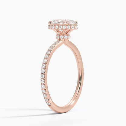 Hidden Halo 1 CT Oval Cut Lab Grown Diamond Ring - view 2