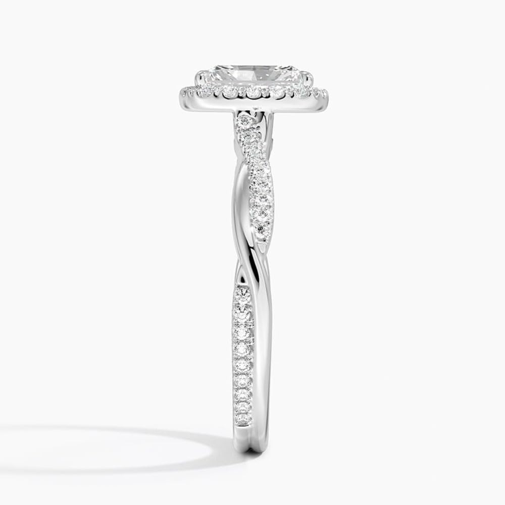 Twisted Band 1 CT Radiant Cut Lab Grown Diamond Engagement Halo Ring - view 7