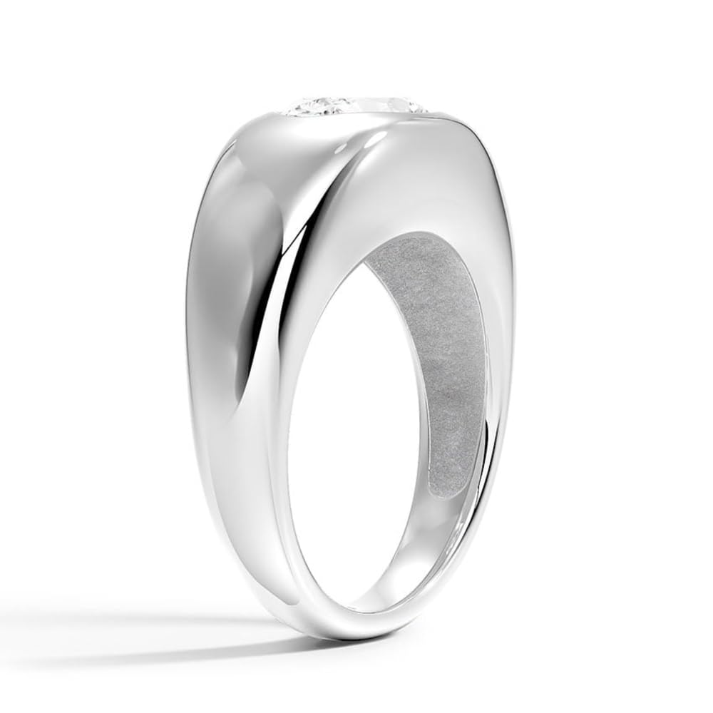 Solitaire 1 CT Princess Cut Lab Grown Diamond Bezel Engagement Ring - view 2