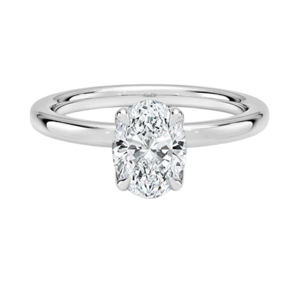 Solitaire 1 CT Oval Cut Lab Grown Diamond Ring - view 4