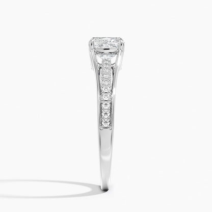 Pave 1 CT Cushion Cut Lab Grown Diamond Engagement Ring - view 7