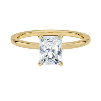 Solitaire 1 CT Radiant Cut Lab Grown Diamond Hidden Halo Engagement Ring - view 1