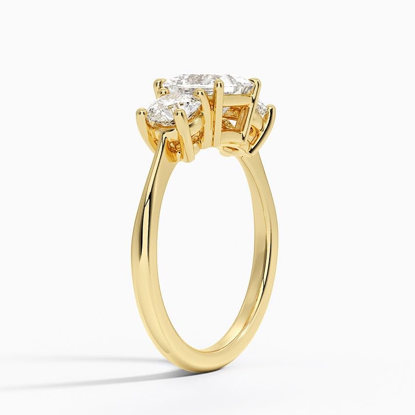 Solitaire 1 CT Princess Cut Lab Grown Diamond Three Stone Engagement Ring - view 5