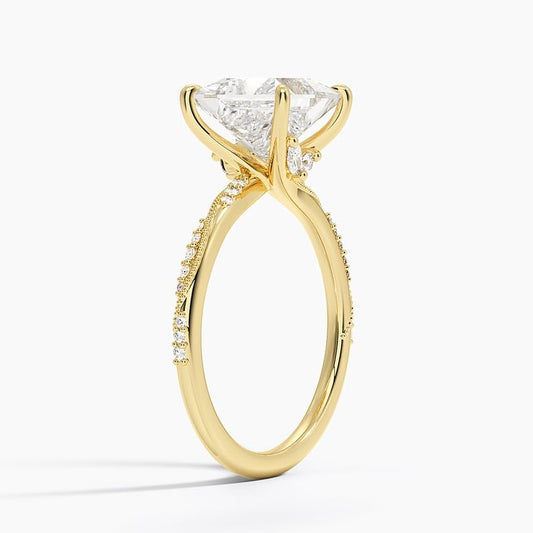 2 CT Princess Cut Lab Grown Diamond Engagement Ring - view 2