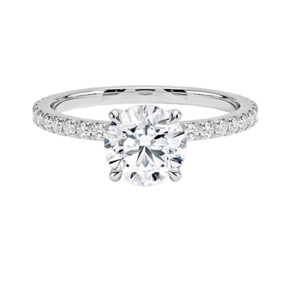Hidden Halo 1 CT Round Cut Lab Grown Diamond Engagement Ring - view 1