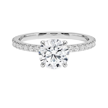 Hidden Halo 1 CT Round Cut Lab Grown Diamond Engagement Ring - view 1
