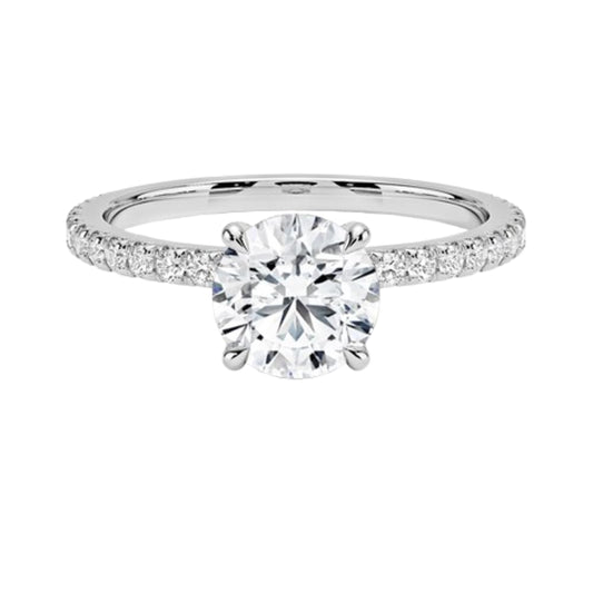 Hidden Halo 1 CT Round Cut Lab Grown Diamond Engagement Ring - view 1