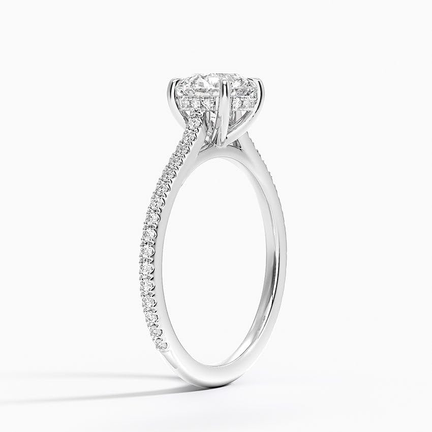 Hidden Halo 1 CT Round Cut Lab Grown Diamond Engagement Ring - view 2