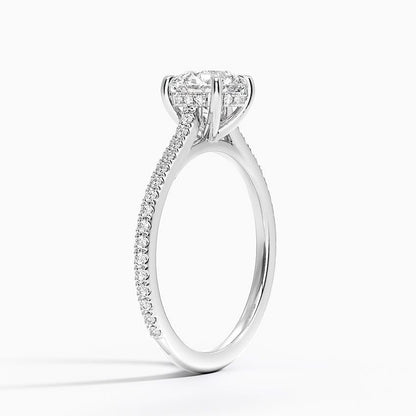 Hidden Halo 1 CT Round Cut Lab Grown Diamond Engagement Ring - view 2