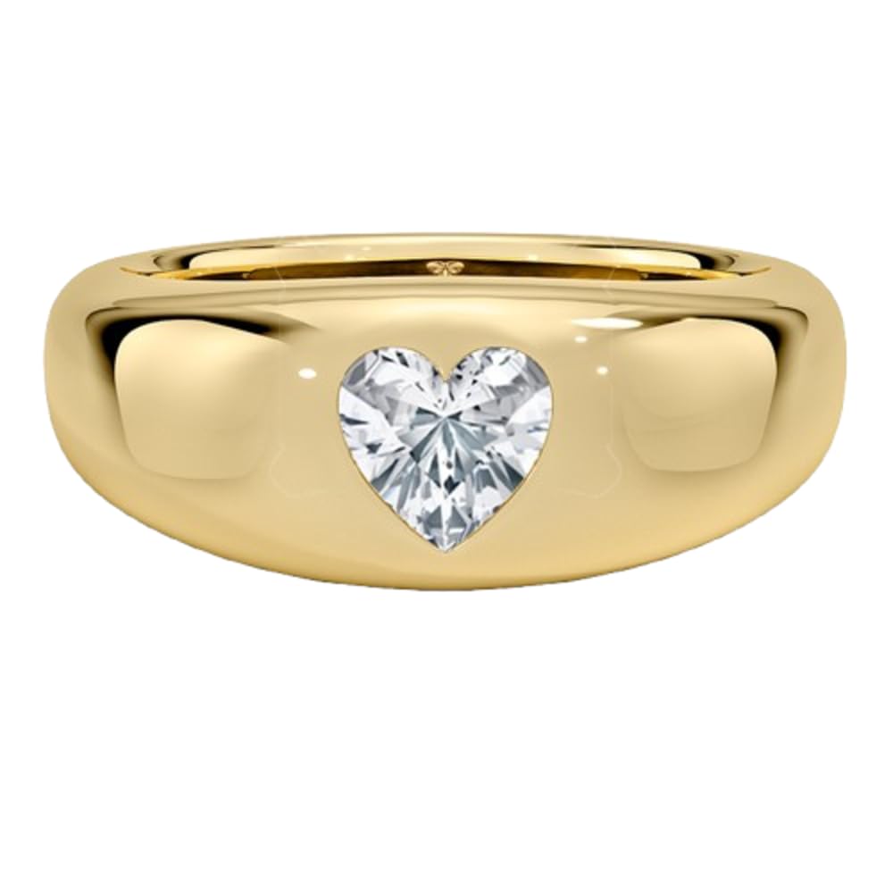 Solitaire 1 CT Heart Cut Lab Grown Diamond Bezel Engagement Ring - view 3