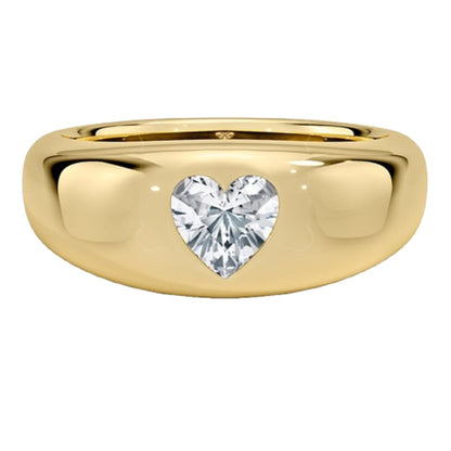 Solitaire 1 CT Heart Cut Lab Grown Diamond Bezel Engagement Ring - view 3