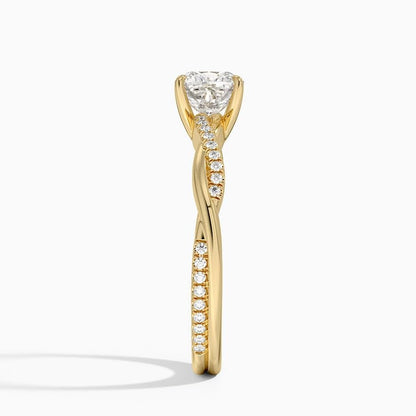 Twisted Vine 1 CT Cushion Cut Lab Grown Diamond Ring - view 7