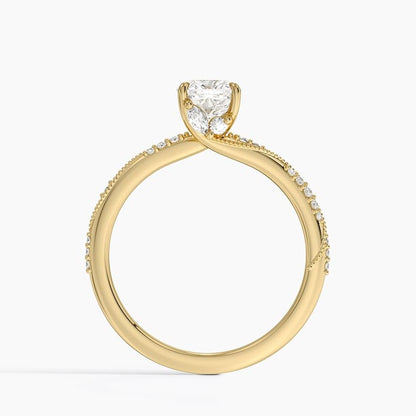 Solitaire 1 CT Cushion Cut Lab Grown Diamond Engagement Ring - view 2