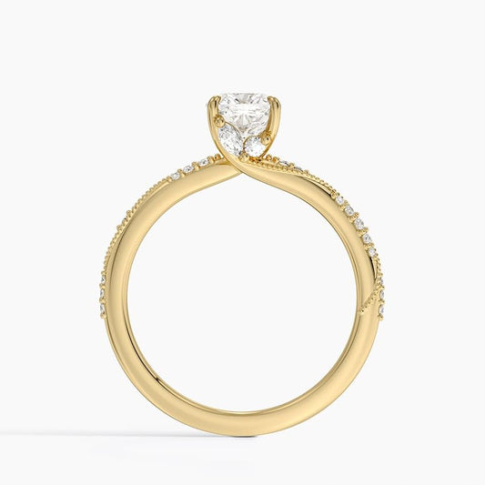 Solitaire 1 CT Cushion Cut Lab Grown Diamond Engagement Ring - view 2