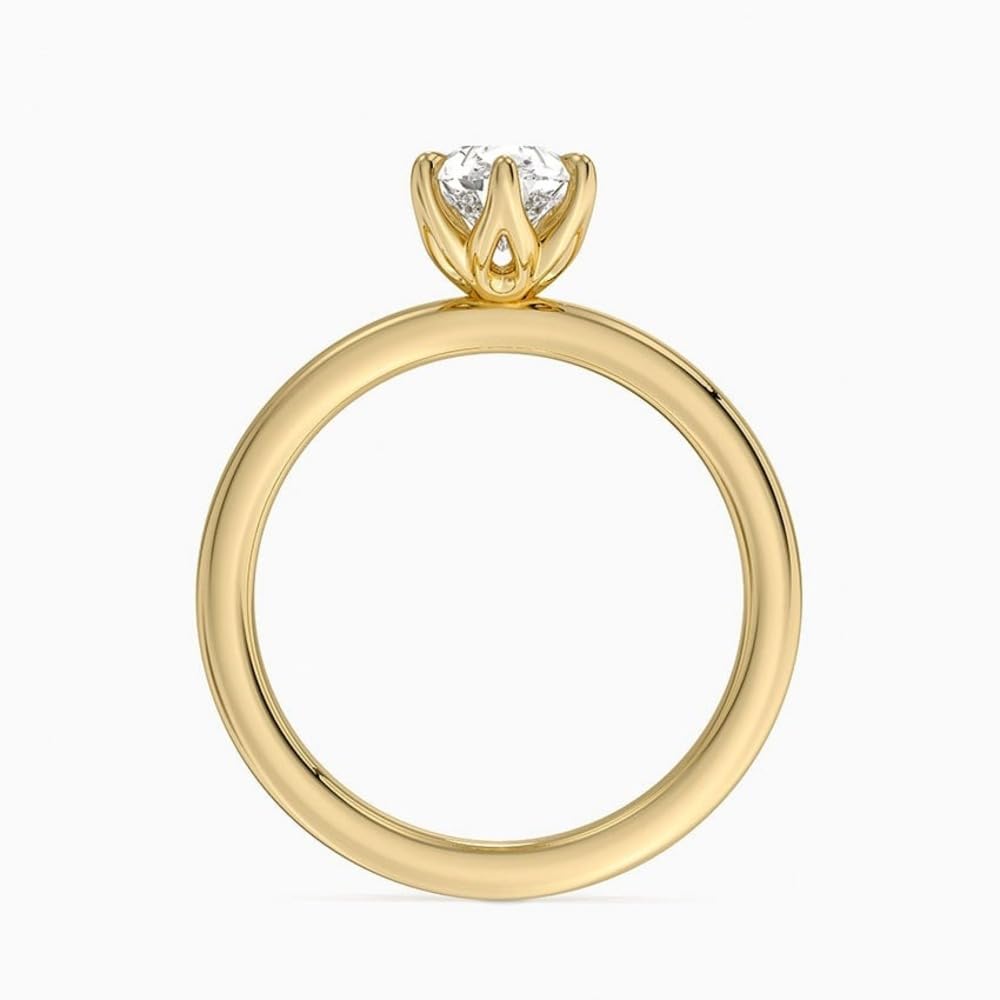 Solitaire 1 CT Pear Cut Lab Grown Diamond Ring - view 3