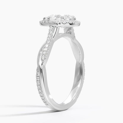 Twisted Band 1 CT Pear Cut Lab Grown Diamond Engagement Halo Ring - view 5