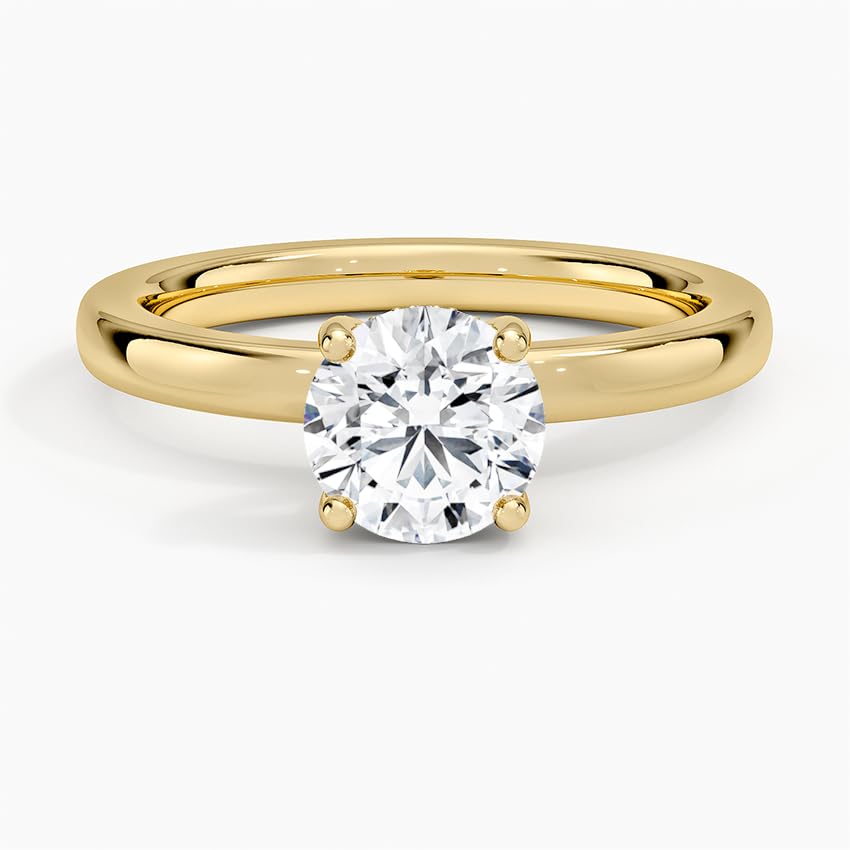 Solitaire 1 CT Round Cut Lab Grown Diamond Engagement Ring - view 6