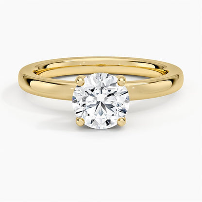 Solitaire 1 CT Round Cut Lab Grown Diamond Engagement Ring - view 6