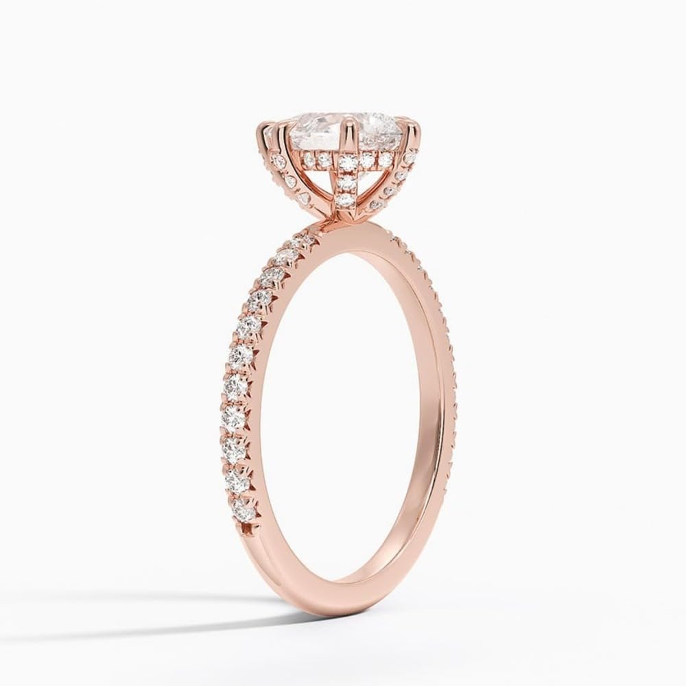 Hidden Halo 1 CT Pear Cut Lab Grown Diamond Engagement Ring - view 5