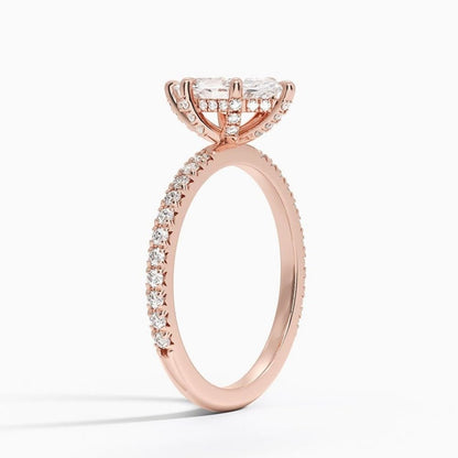 Hidden Halo 1 CT Marquise Cut Lab Grown Diamond Engagement Ring - view 5